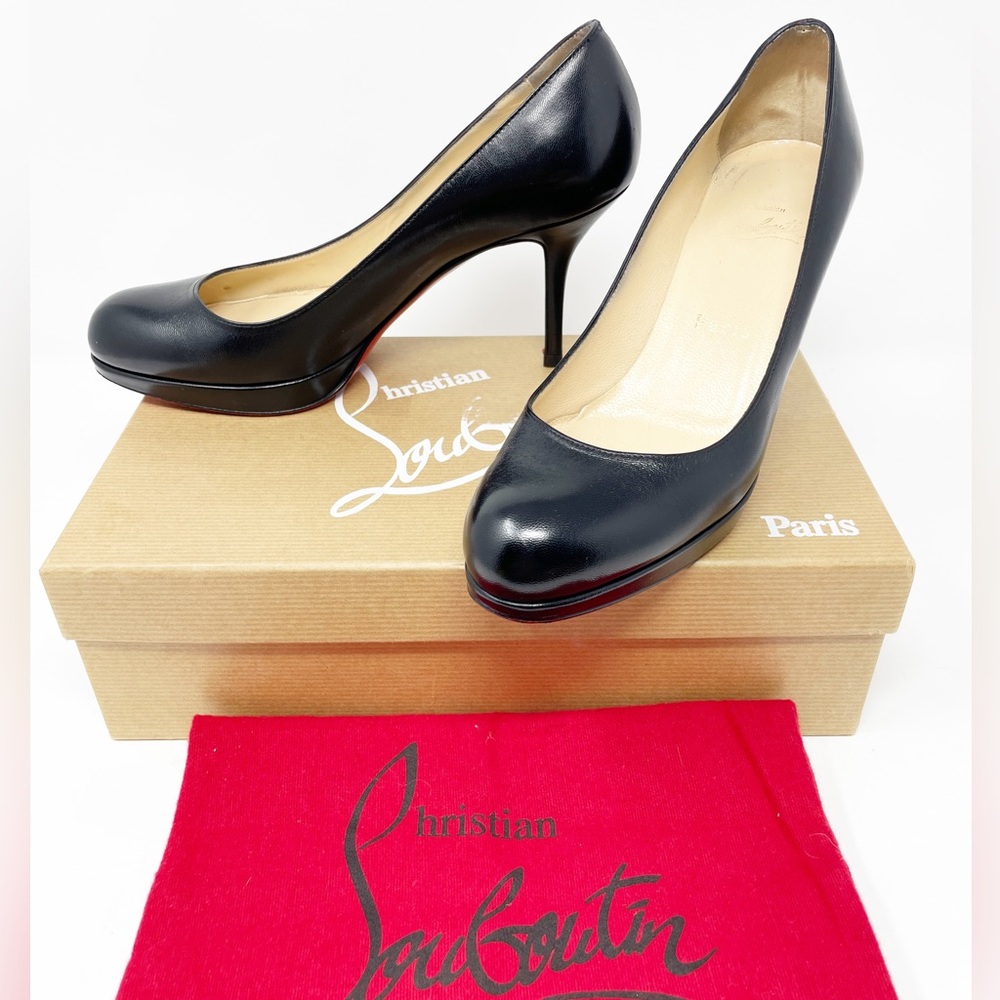 Christian Louboutin Prorata 90 Kid Black Leather Shoes Pumps